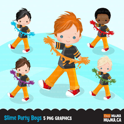 Slime party set for boy clipart 2