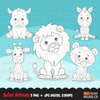 Safari Animal digital stamps