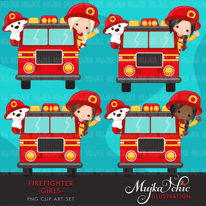 Firefighter Girl Clipart
