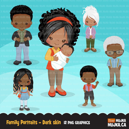 Family portraits clipart