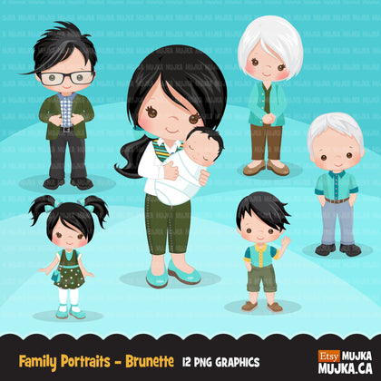 Family portraits clipart