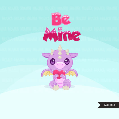 Valentine's Day Baby Dragon clipart