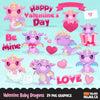 Clipart del Dragón Bebé del Día de San Valentín