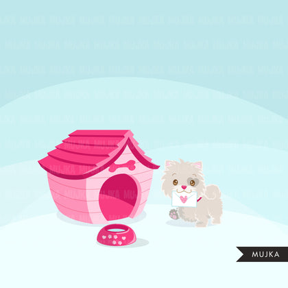 Valentine's Day Puppy clipart