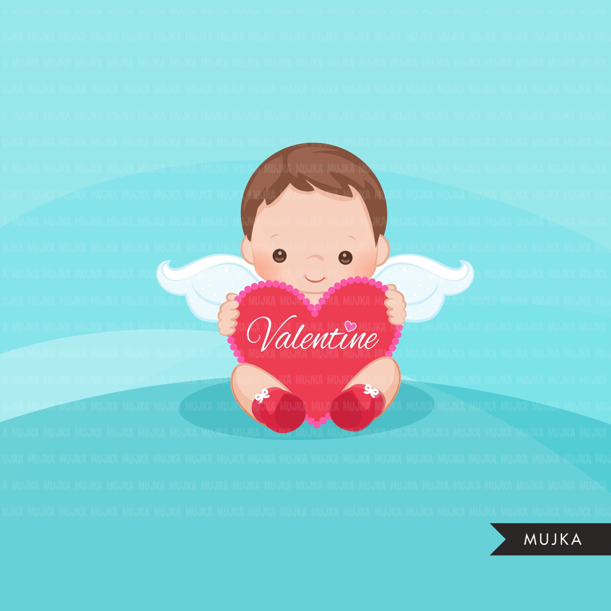 Cupidos de San Valentín, clipart de bebé