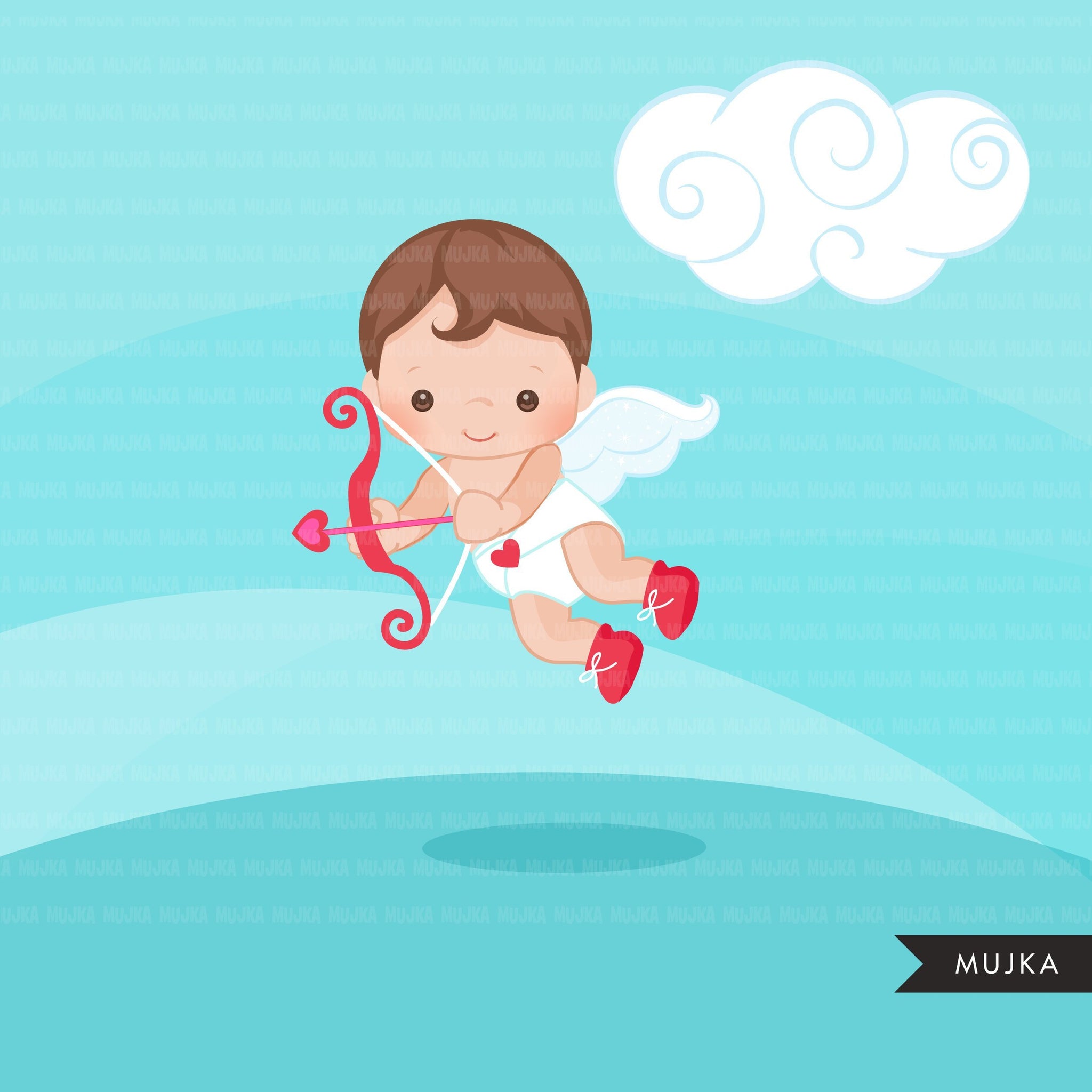 Valentine's Day Cupids clipart with arrows