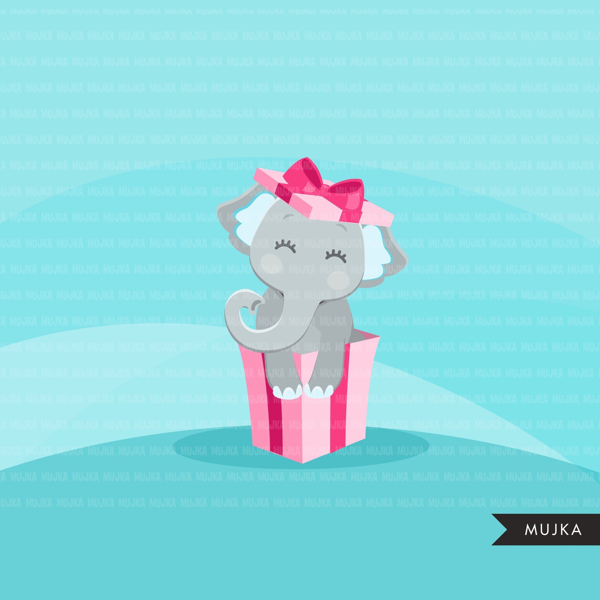 Valentines Day Elephants Clipart