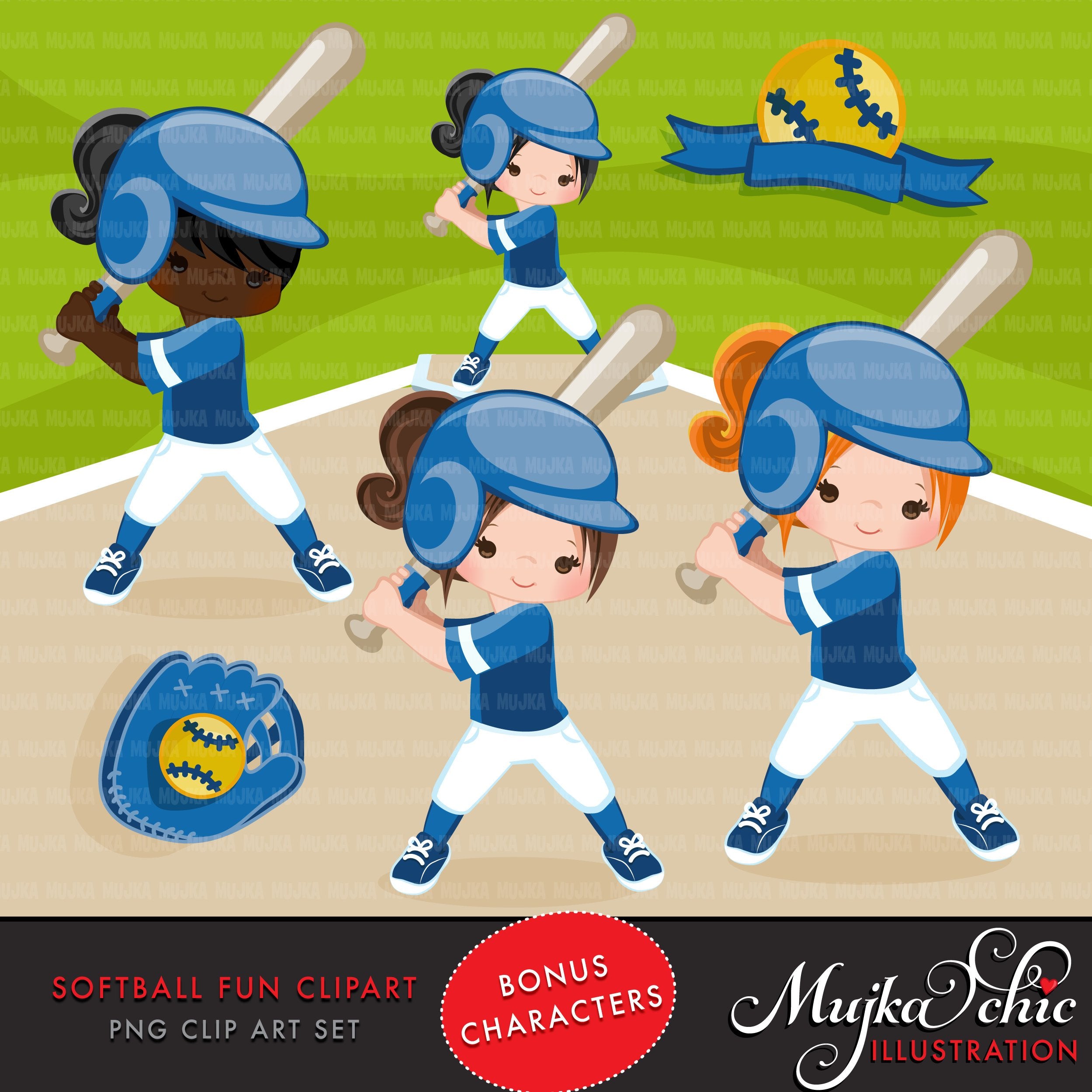 camas paper maker softball clipart