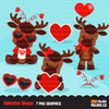 Valentines Day  Moose Clipart, animals
