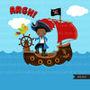 Boy Pirate clipart African American