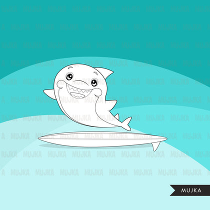 Sharks Digital Stamps, animal digital stamps