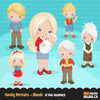 Family portraits clipart, blonde family