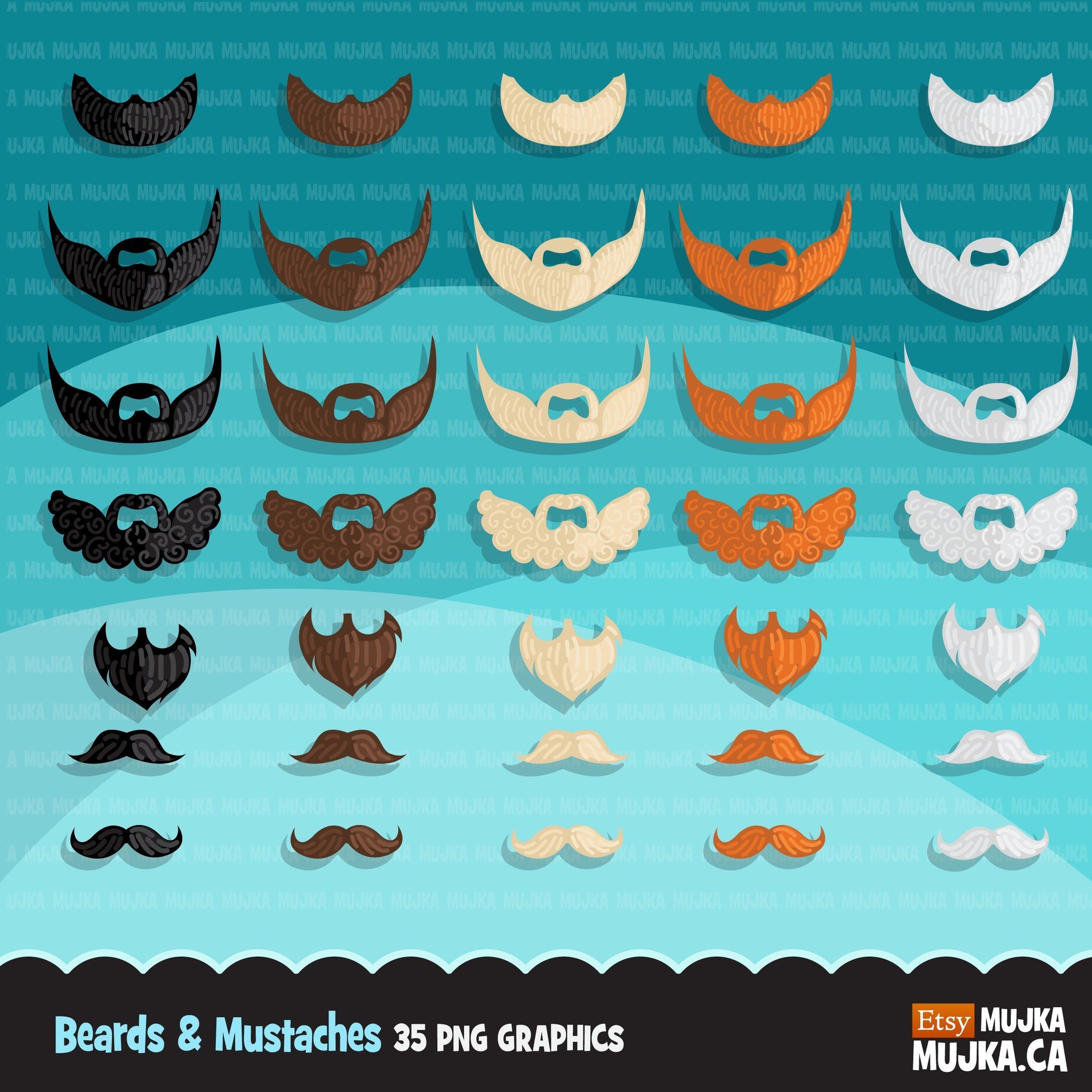 Beard & Mustache Boy clipart Father's day graphics