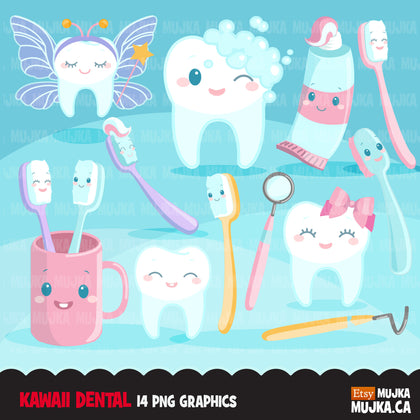 Kawaii tooth Dental Clipart