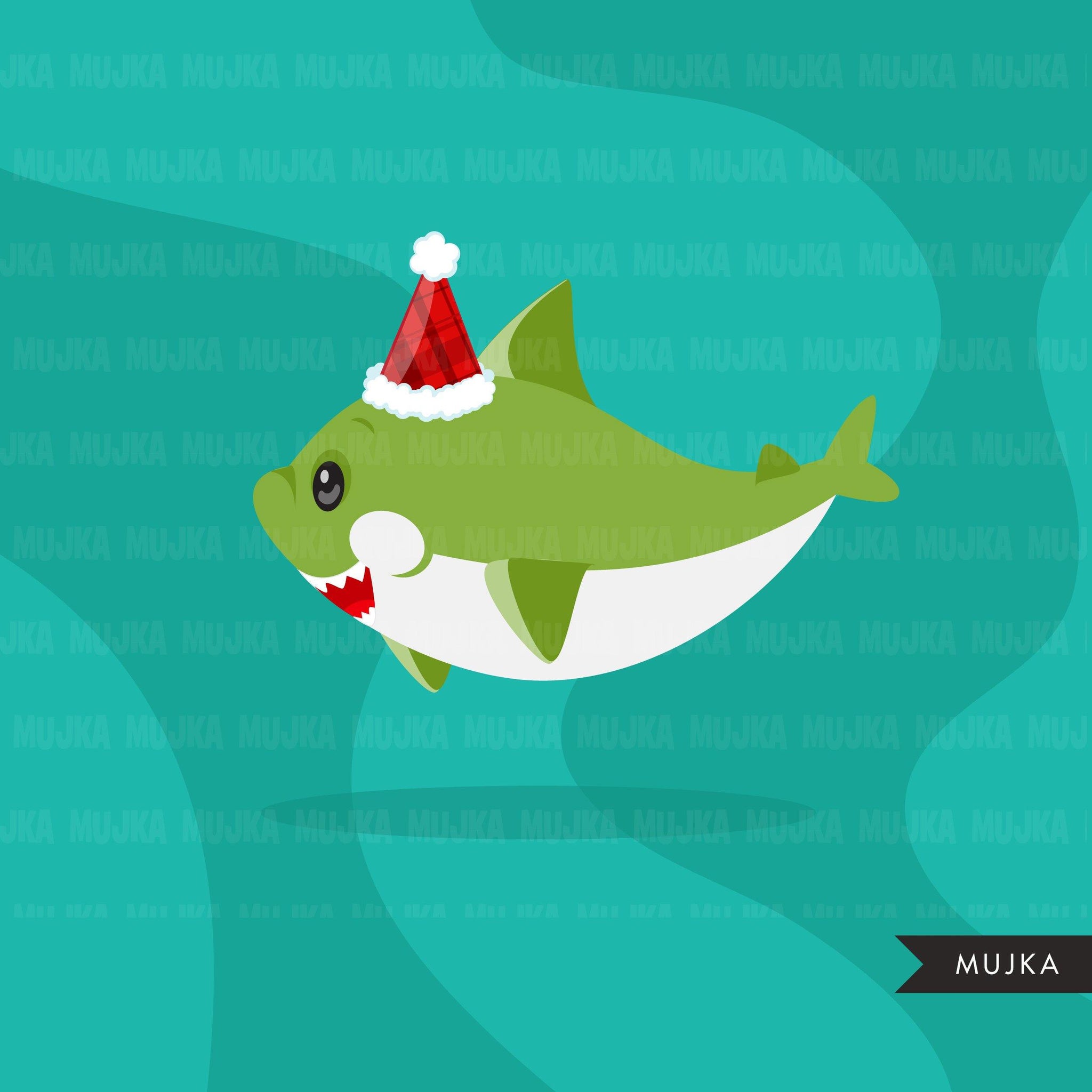 Sweet Kawaii Chibi Shark Clipart Digital Download SVG PNG JPG PDF Cut Files