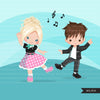 Girl Sock Hop Party Clipart