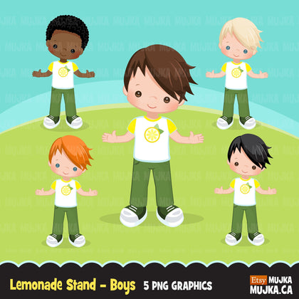 Lemonade Stand Boys clipart summer