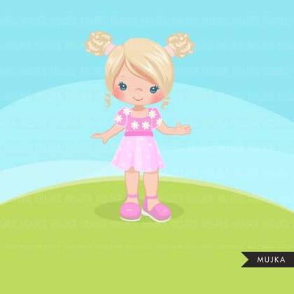 Pink Lemonade Stand Girls clipart summer