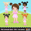 Pink Lemonade Stand Girls clipart summer