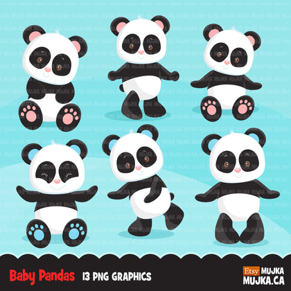 Baby Panda Clipart. Cute Panda, animal graphics