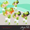 Softball Clipart ADD ON, girl in green jersey