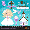 First Communion Clipart for Girl religious