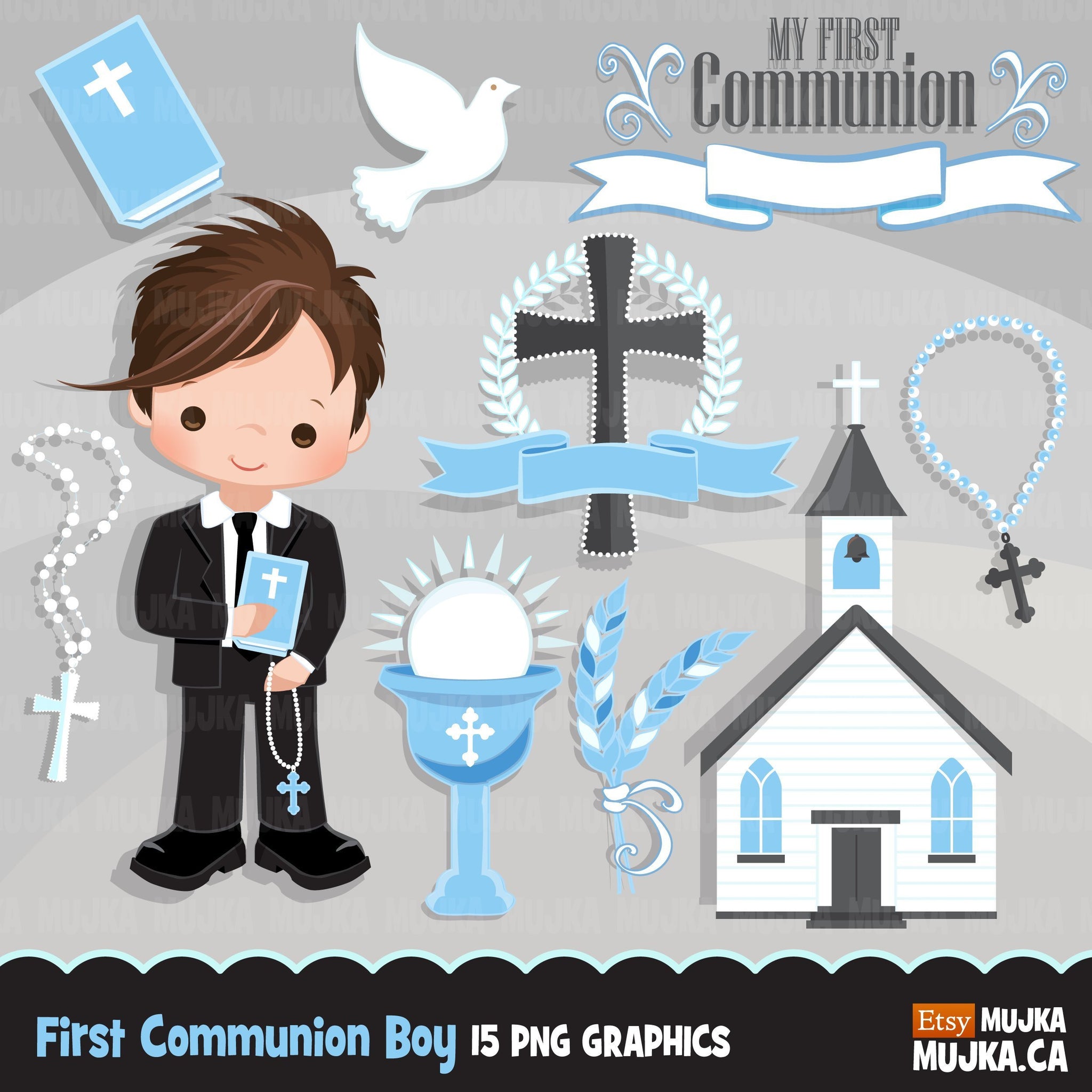 Clipart Primera Comunión para niños religiosos