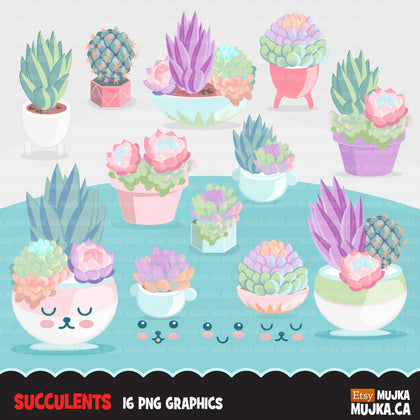 Succulent clipart spring summer