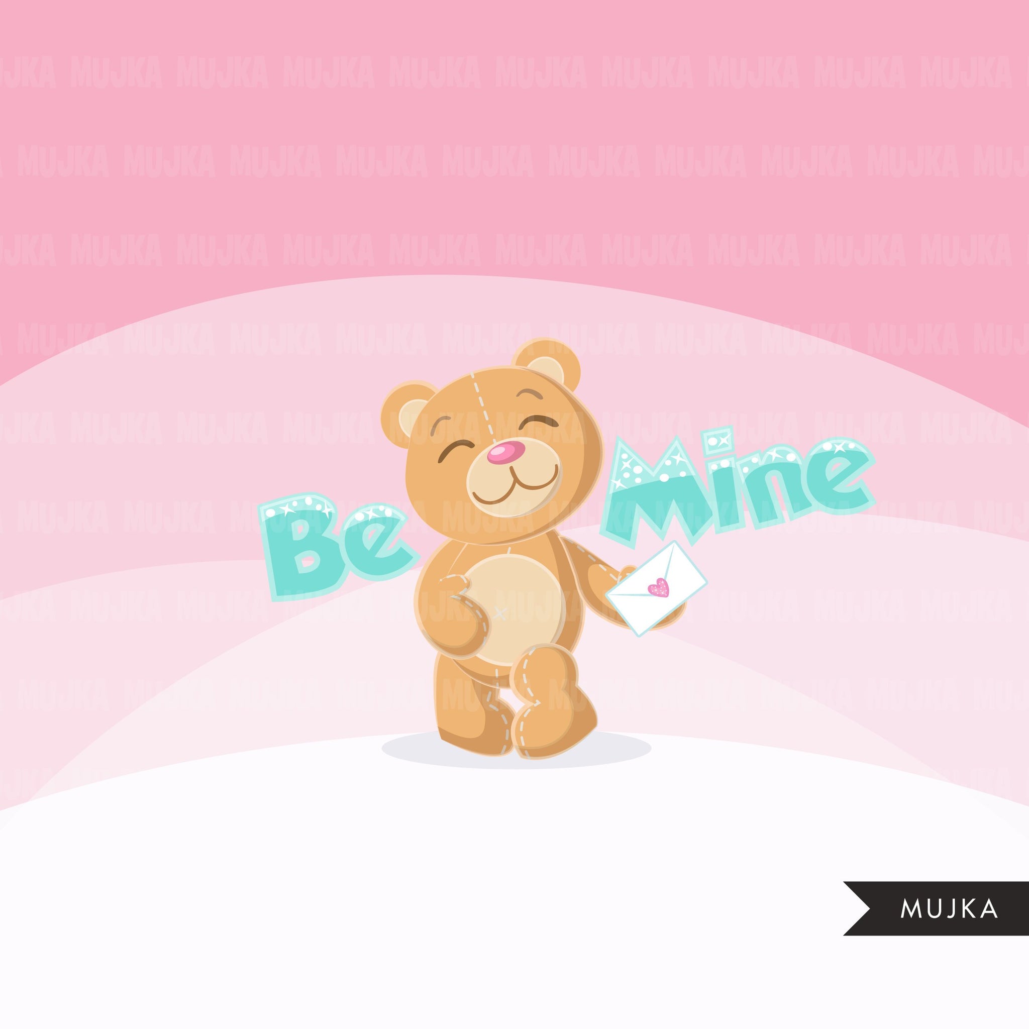 Valentine's Day Teddy bear clipart