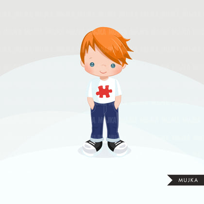 Autism Clipart, boy with autism