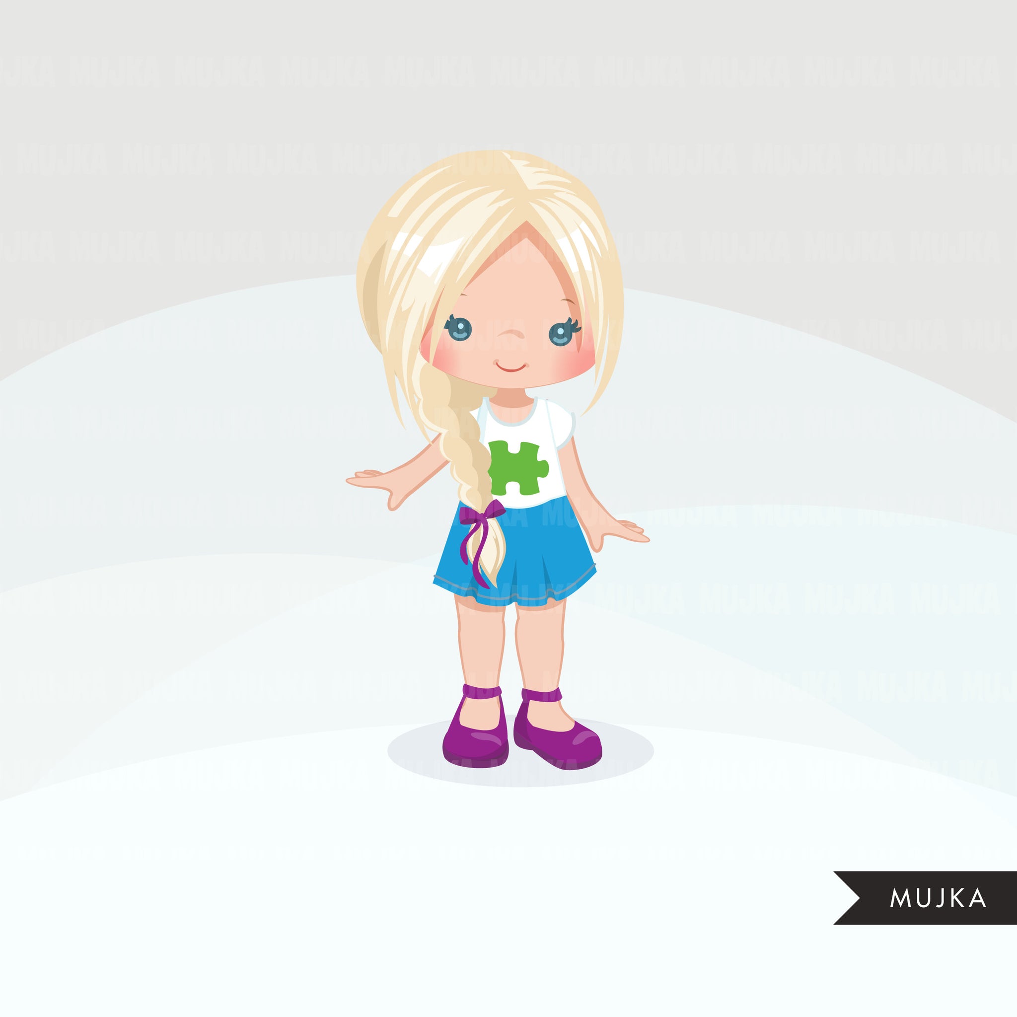Autism Clipart, girl with autism
