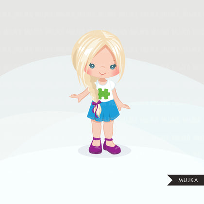 Autism Clipart, girl with autism