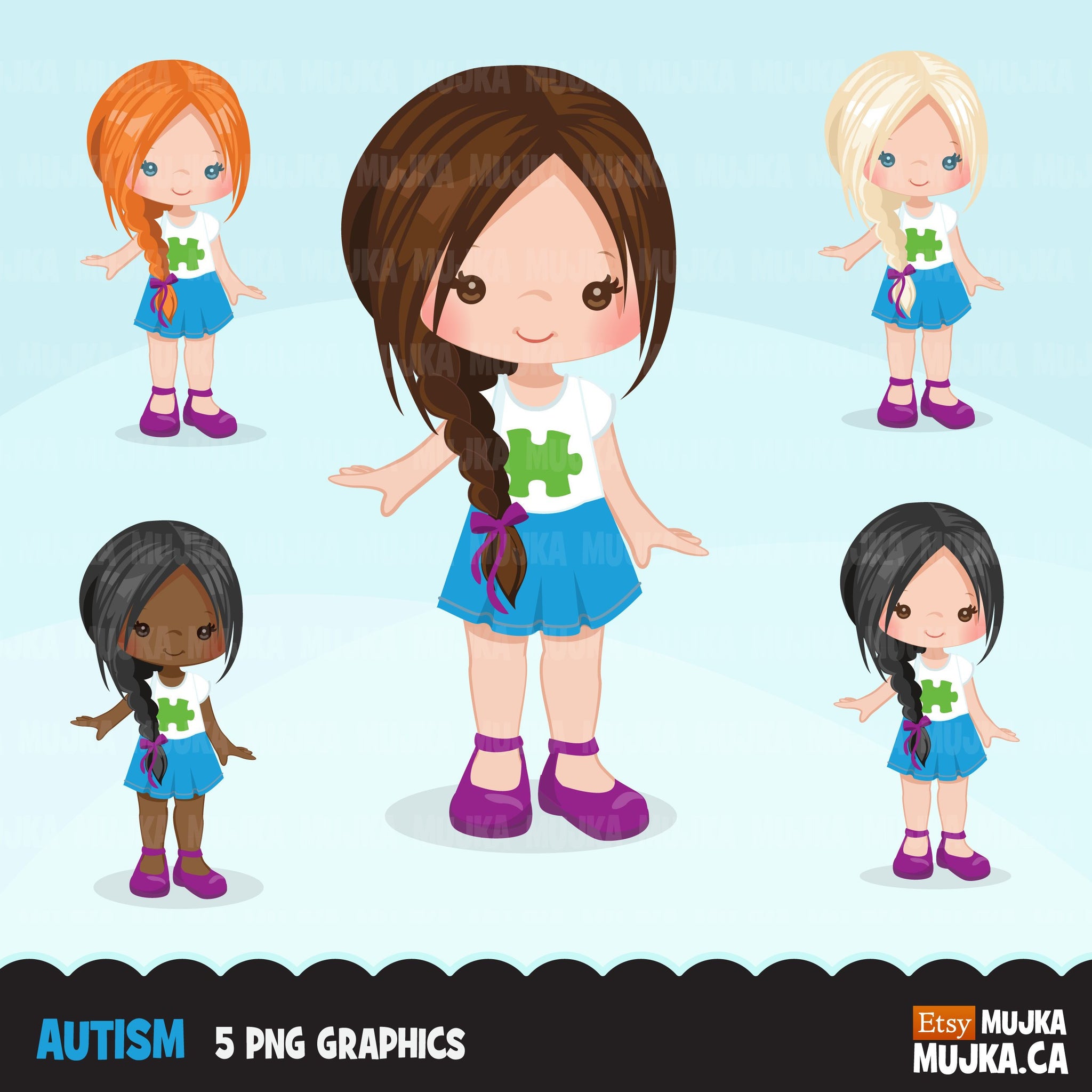 Autism Clipart, girl with autism