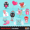 Valentines Day Monsters Clipart