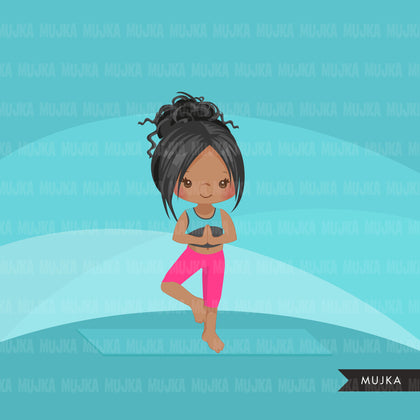 Yoga clipart, yogi girl
