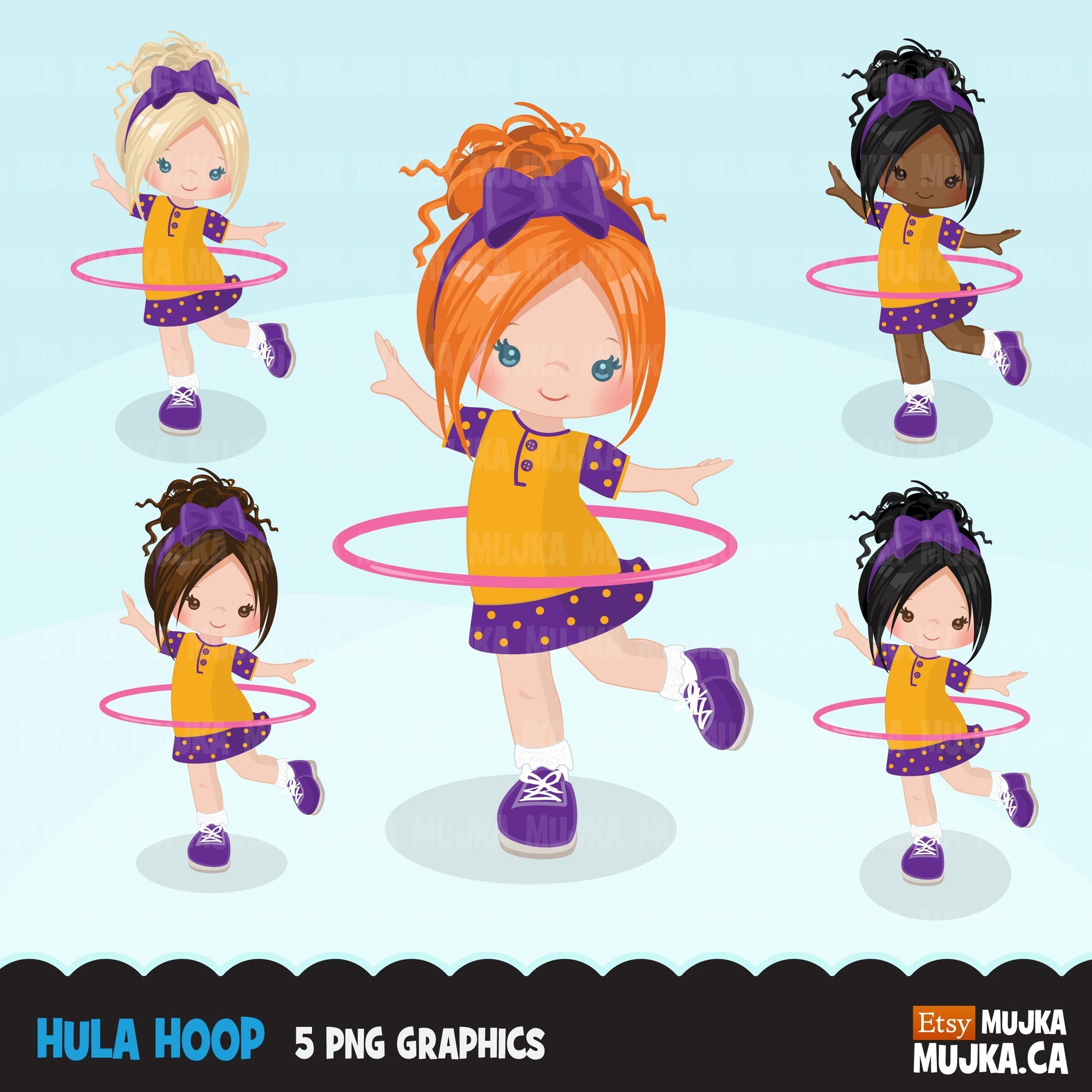 Hula hoop girl Clipart