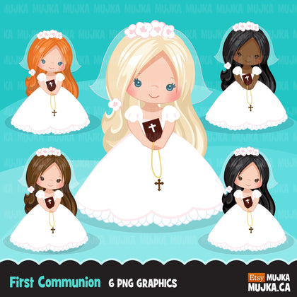 First Communion Clipart for Girls religious