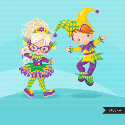 Mardi gras boy clipart