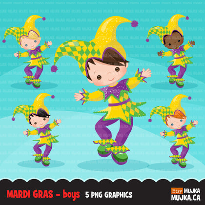 Mardi gras boy clipart