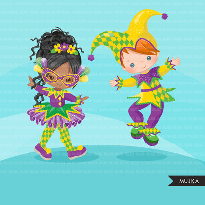 Mardi gras clipart, girl graphic