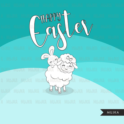 Easter animals Digital Stamps