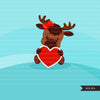 Valentines Day  Moose Clipart, animals