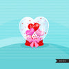 Valentines Day, Make your own Valentine Heart Globe Clipart