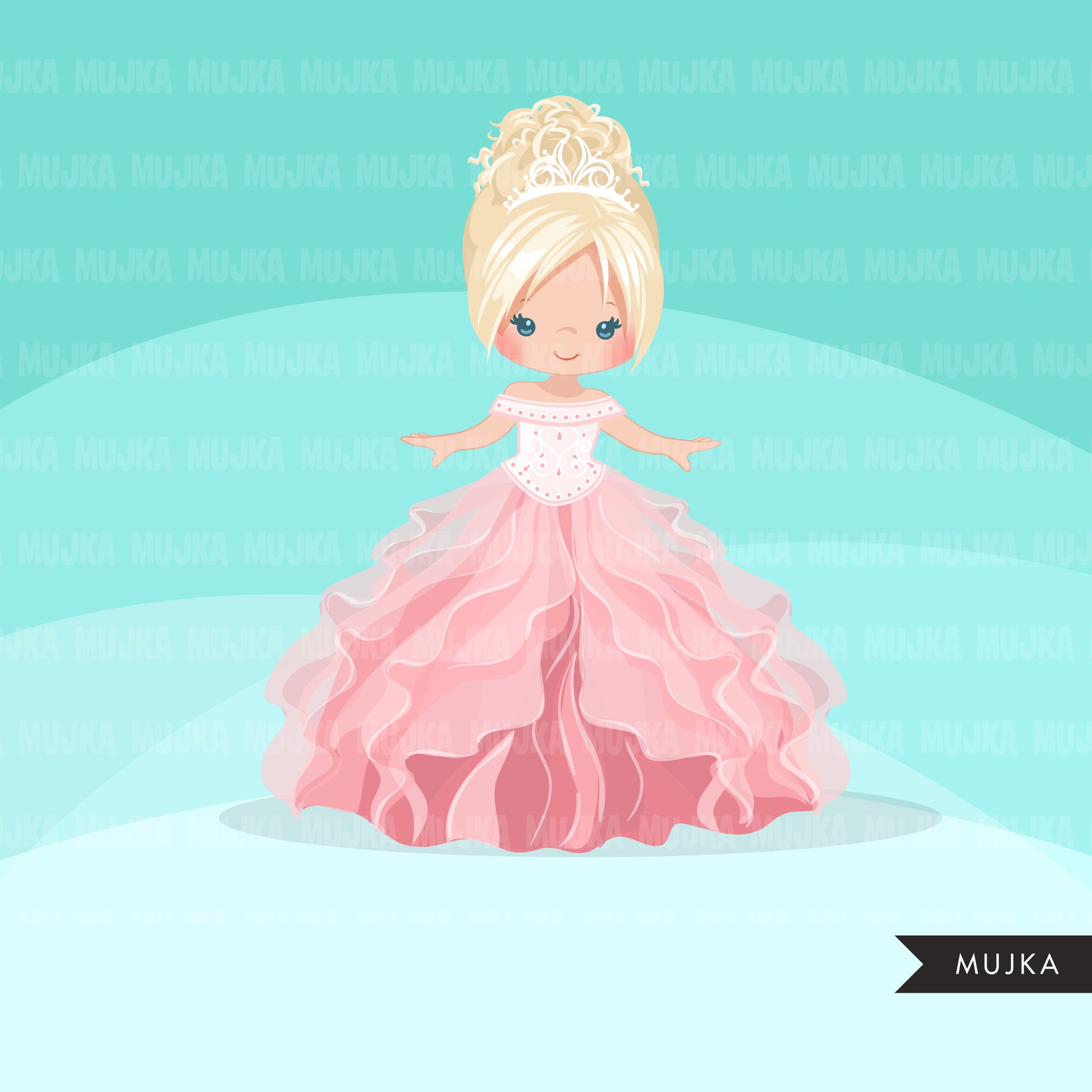 pink quinceanera dress clipart Blush Pink Princess Clipart, Blush Pink Quinceaera