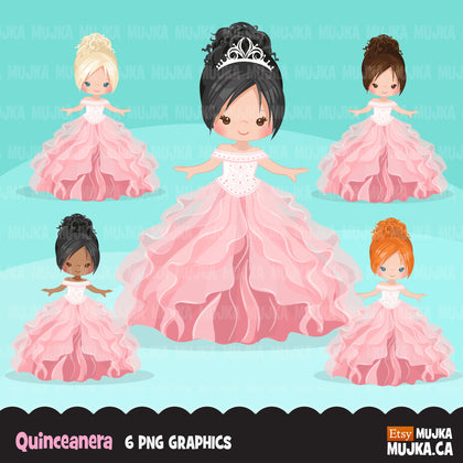 Quinceanera, girl Clipart