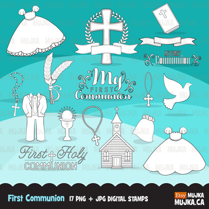 First Holy Communion Digital Stamps religious