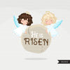 Resurrection of Jesus Easter Clipart religious, nativity graphics, he is risen clipart