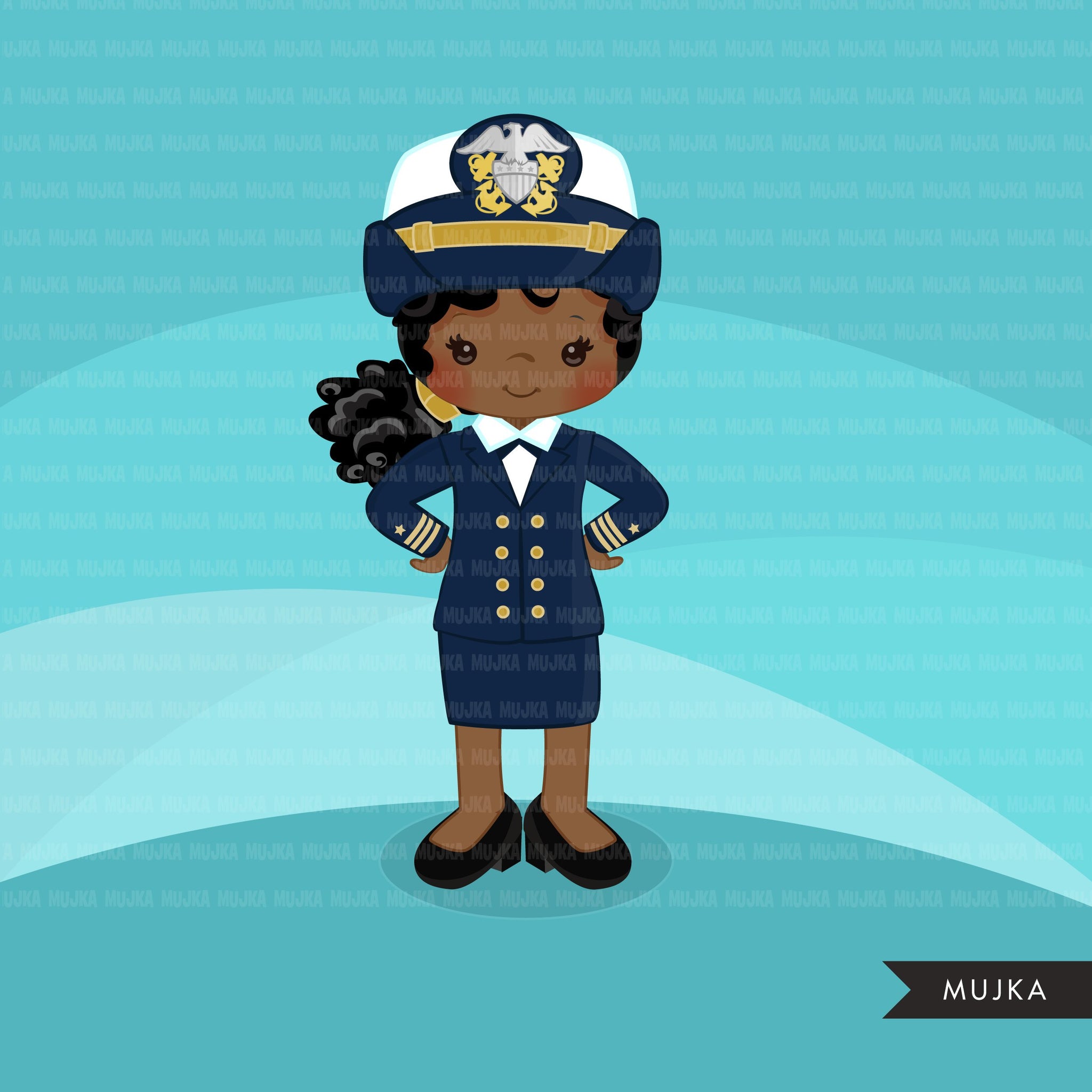 Girl Navy Officer Clipart