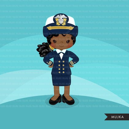 Girl Navy Officer Clipart