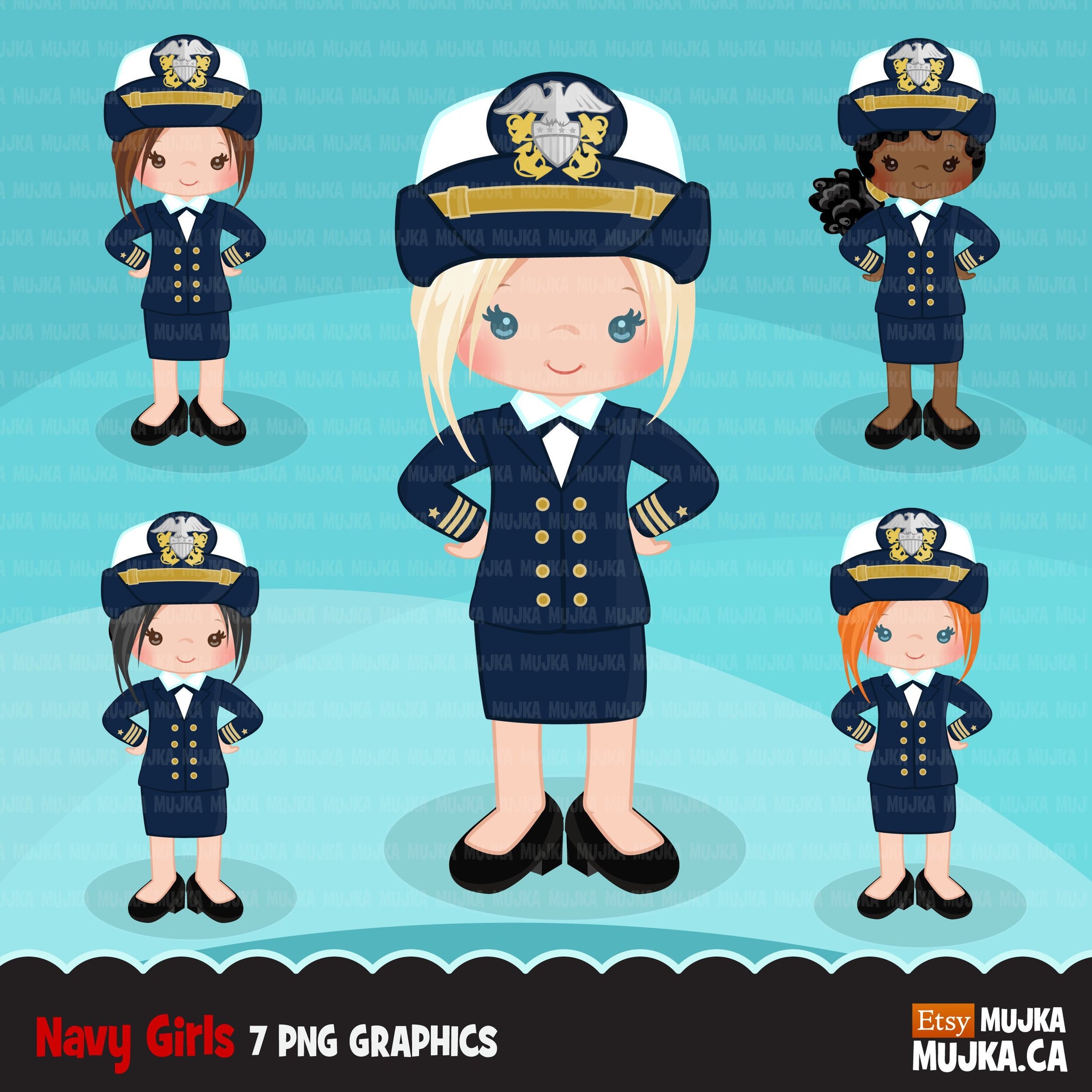 Girl Navy Officer Clipart